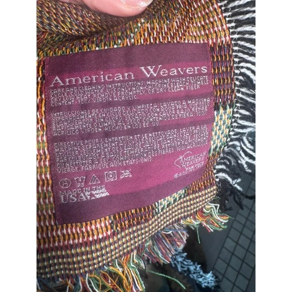 Vintage Folkart‎ American Weavers Noah's Ark Tapestry Throw Blanket Americana